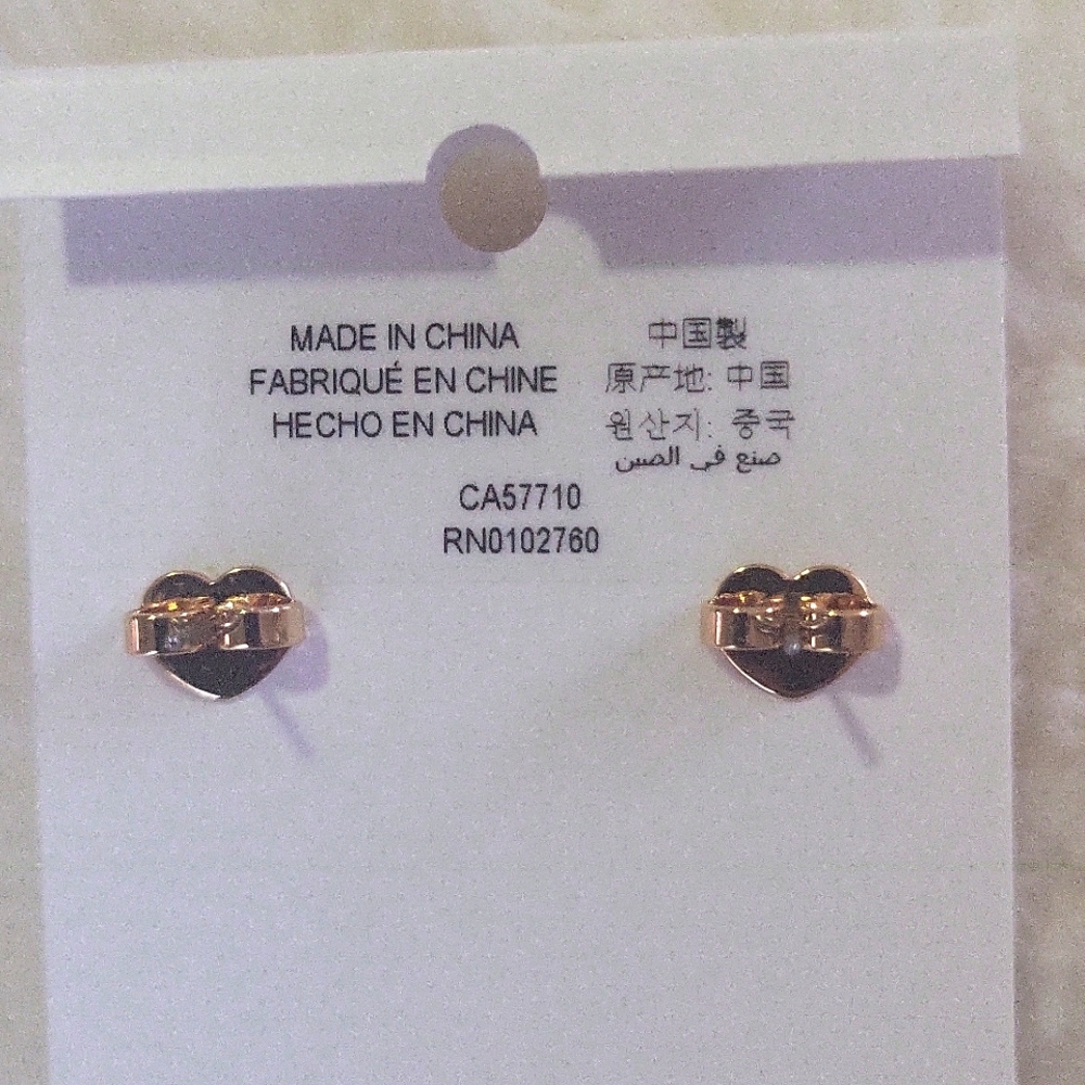 Kate Spade Gold and Clear Cubic Zirconia Stud Earrings - Picture 6 of 8